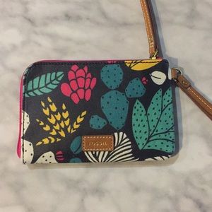 Fossil Eliza Wristlet Dark Floral/New